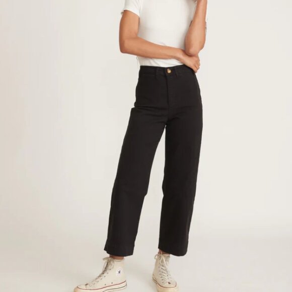 Marine Layer Pants - Marine Layer Bridget Crop Pant 2 Black Fall 2022